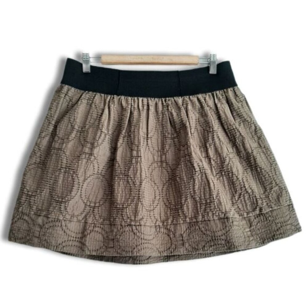 SIMPLY VERA Wang Cotton Blend Pull-On Tonal Textural Pattern Mini Skirt Sz M